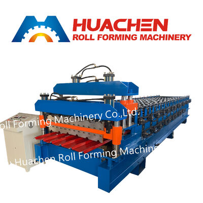 Machine voor het rollen van metalen platen met een dubbele laag voor dakbedekking en bekleding