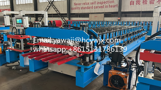 Dubbele laag gegalvaniseerd dakplaatplaat maken rolvormende machine