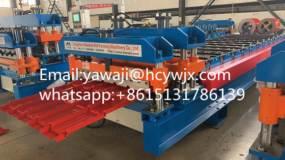 380v Roof Steel Plate Glazed Tile Roll Forming Machine met CR12 Cutter Material