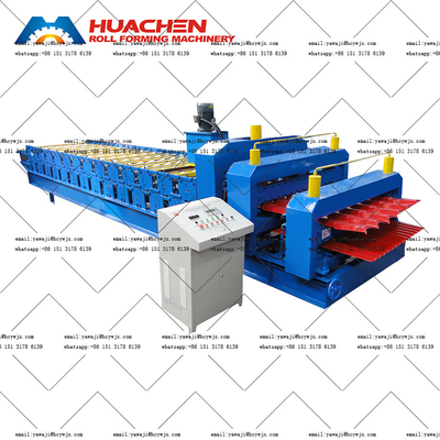 PPGI / GI Double Deck Roll Forming Machine voor 0,3-0,6 mm dikte