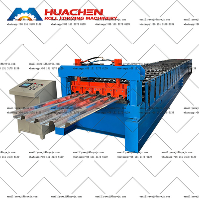Geaffrouwde dakplaat maken Maquina Para Hacer Teja Floor Deck Roll Forming Machine