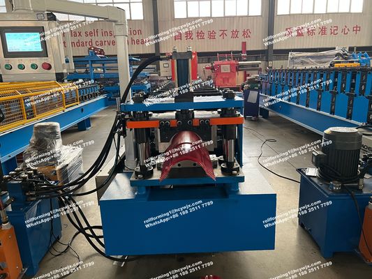 Automatische Ridge Cap Roll Forming Machine, daktegelproductie machine Hydraulisch snijden