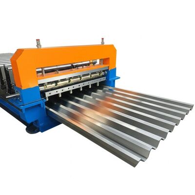 Aangepaste automatische nokvorst rolvormmachine met 5,5 kW hoofdmotorvermogen en PLC-besturing voor platen met een dikte van 0,3-0,6 mm