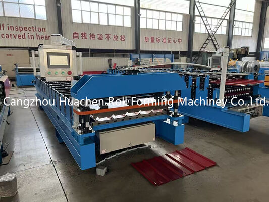 Touchscreen bediening dakpanplaat rolvormmachine met 14 stations en 5,5 kW vermogen