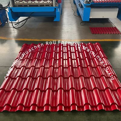 1200mm Materiaalbreedte 18 Rollen Geglazuurde Tegelrolvormmachine met 5,5KW Vermogen voor PPGI/GI Dakpannen