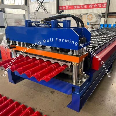 1220 mm breedte paneel geglazuurde tegel rollen vormen machine met 18 stations rol en keten aandrijving voor staalbouw