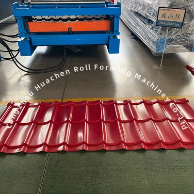 Hoge Snelheid 15m/min Dubbellaags Golfplaat Rollenbuigmachine met Panasonic PLC Besturing en 45# Staal Harding