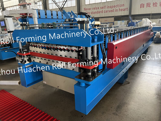 Machine voor het vervaardigen van dakpanelen van hoogwaardige staalplaten / Machine voor het vormen van dubbellagig geglazuurde tegels