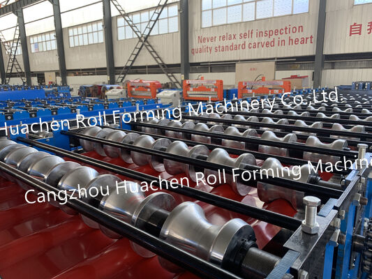 Machine voor het rollen van metalen platen met een dubbele laag voor dakbedekking en bekleding