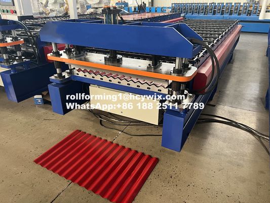 H Beam Base gegolfde rollenvormende machine 45# Steel Rollers Omron Encoder 15-20m/Min