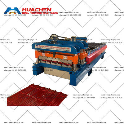 380v Roof Steel Plate Glazed Tile Roll Forming Machine met CR12 Cutter Material