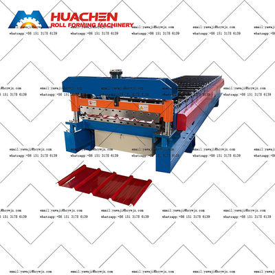 Aanpasbare grote span dak rollen vormen machine met 70 mm as diameter en 380v 50Hz 3fasen spanning