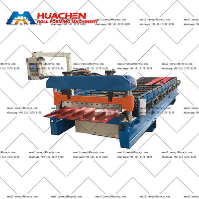 Ketting aandrijving Long Span Color Roof Roll Forming Machine Met 380v 50Hz 3 Fases Spanning