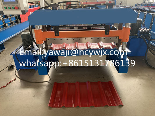 Ketting aandrijving Long Span Color Roof Roll Forming Machine Met 380v 50Hz 3 Fases Spanning