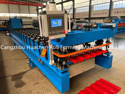 Hydraulische rollenvormende machine met 11 stations, 45# Staalverdoofing en plating voor de productie van dakplaten met een snelheid van 15-20 m/min