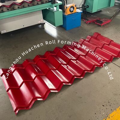 Professionele Automatische Metal Roof Glazed Tile Roll Forming Machine met 16 stations, 4m/min snelheid, en PLC Control