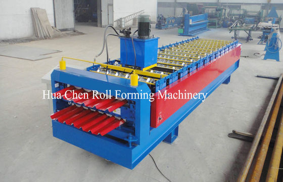 Van de de Plaat Dubbel Laag van het kleurenstaal het Dakcomité Broodje die Machine 1200/1250mm Breedte vormen