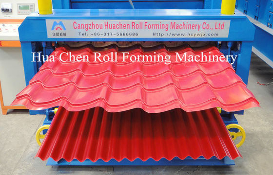 Dubbellaags rolvormmachine met PLC-besturing voor 0,3-0,6 mm staaldikte en 1250 mm breedte